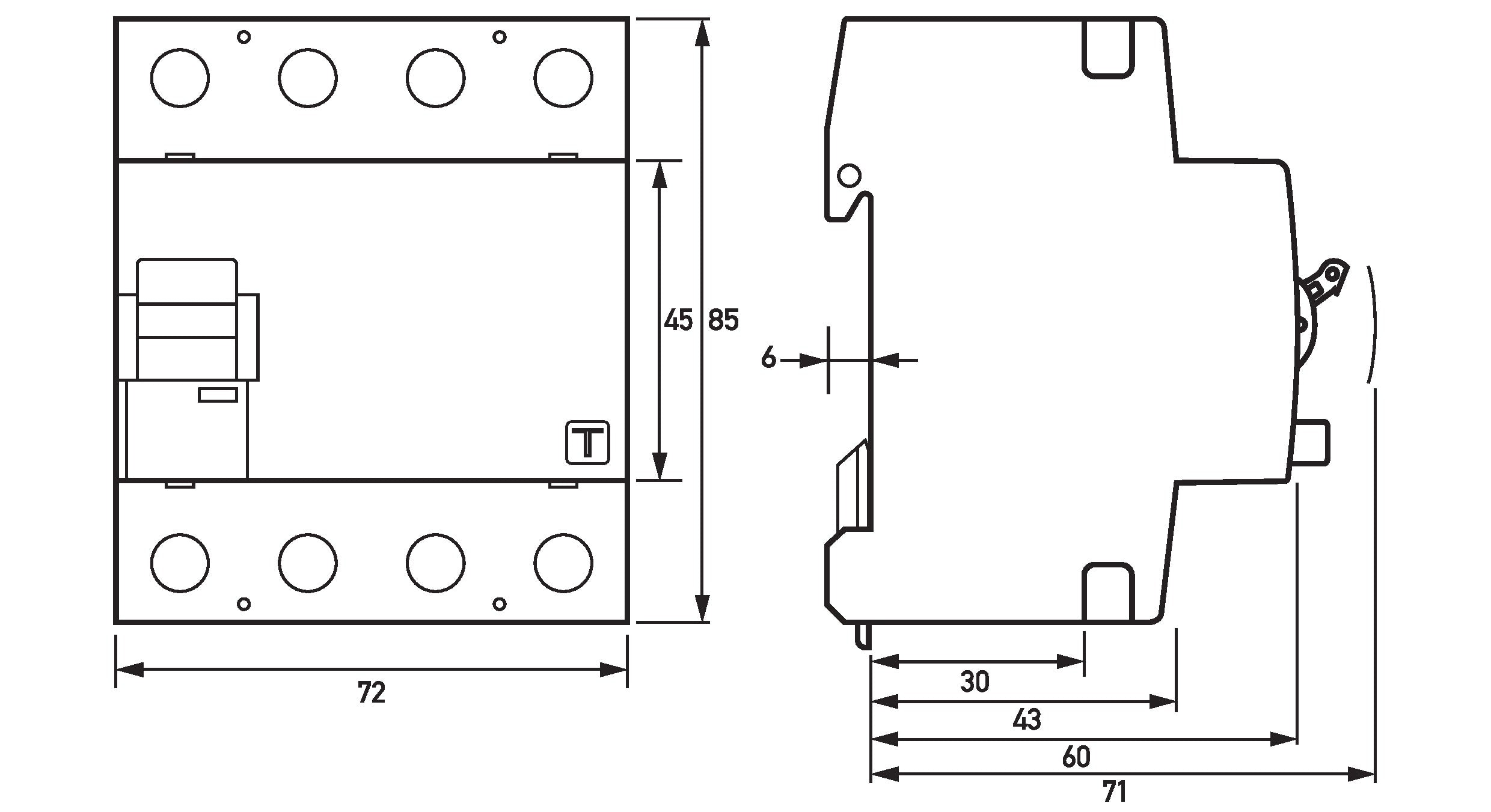 Doepke Doepke FI-Schutzschalter 4p, 25 A, 0.30 A, Typ A, N-li Doepke Doepke FI-Schutzschalter 4p, 25 A, 0.30 A, Typ A, N-li